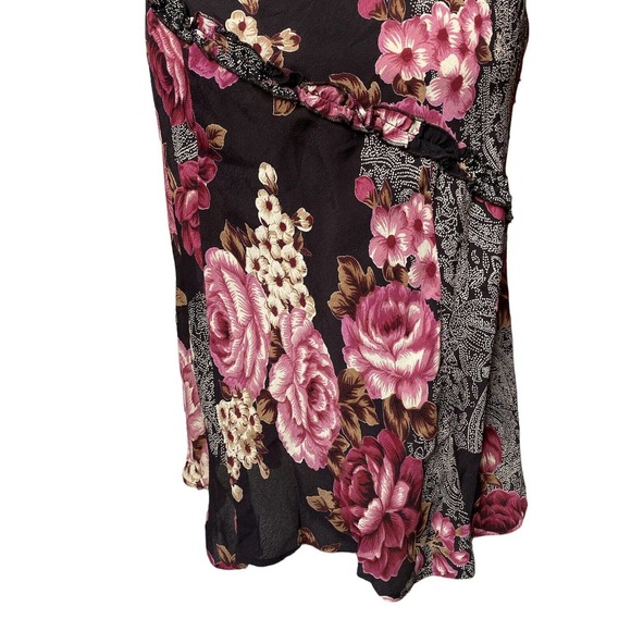 CDC Rampage Jr Sz 4 Fit & Flare Midi Dress Pink Floral Flutter Sleeve V Neck - Picture 4 of 11